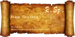 Rupp Szilvia névjegykártya