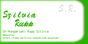szilvia rupp business card